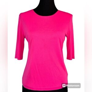 YSL YVES SAINT LAURENT 3/4 Sleeve Pink Top Size